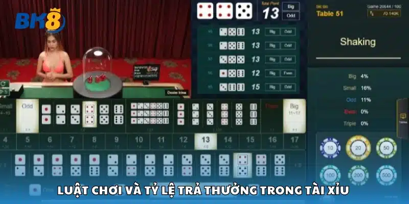 Luật chơi và tỷ lệ trả thưởng trong tài xỉu 